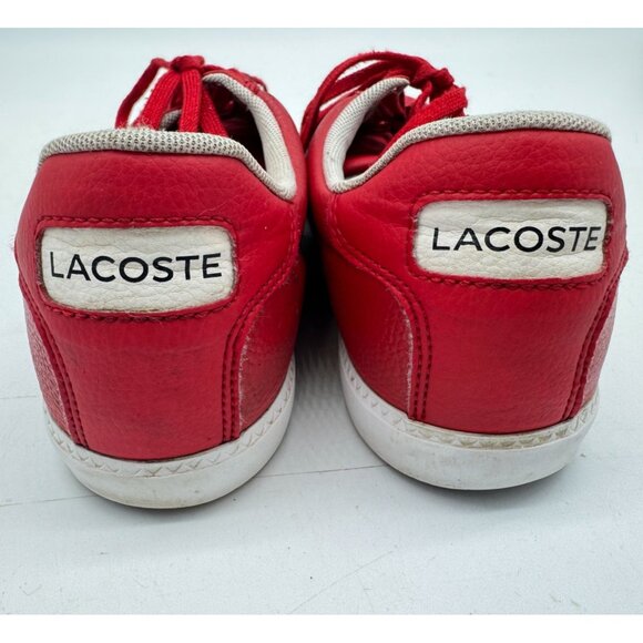 Lacoste Mens Grad Vulc 120 2 P Sneaker Size Red Leather Sneakers Size 8.5 Red - Picture 9 of 13